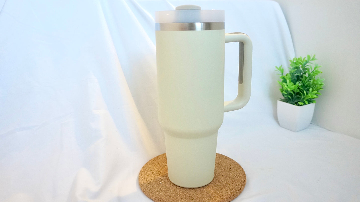 40 oz Green-Beige Tumbler