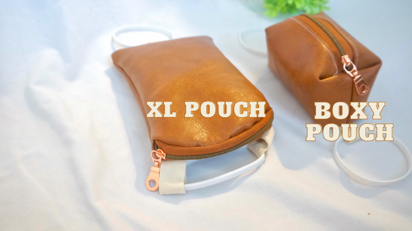 [XL Faux Leather] Tumbler Zipper Pouch