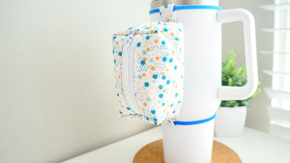 [Blue/Yellow Flowers] Tumbler Zipper Pouch