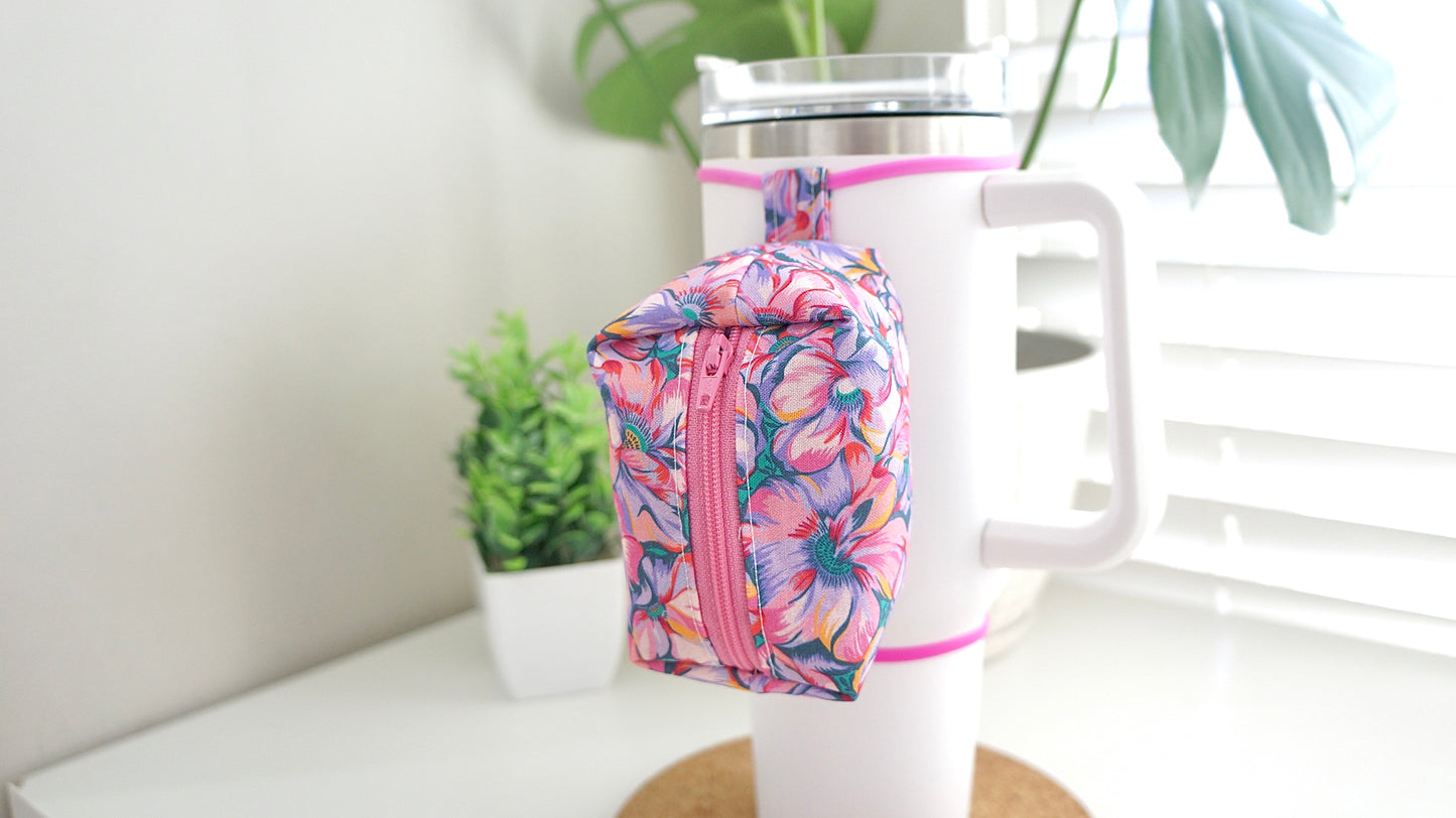 [Pink Flowers] Tumbler Zipper Pouch